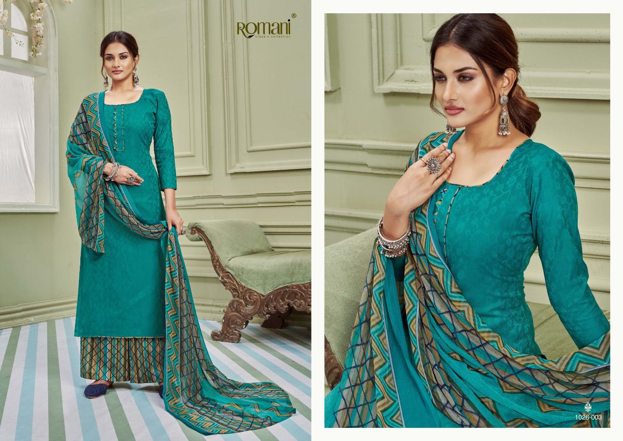 Romani Didaar Jam Cotton Printed casual Wear Designer Dress Material Collection
